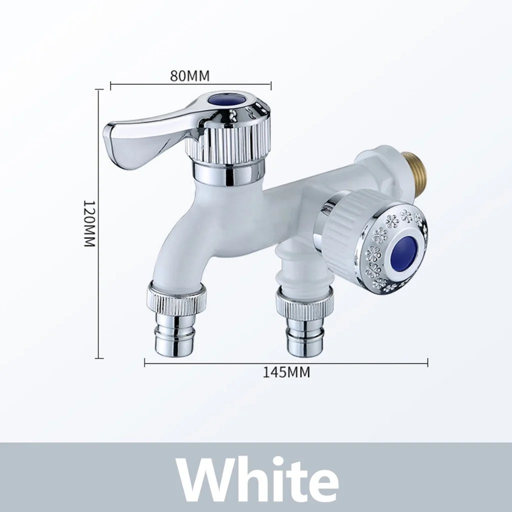 💞50K+ SOLD! Dual Outlet Washing Machine Plastic Faucet, 1 In 2 Out Water Plastic Tap