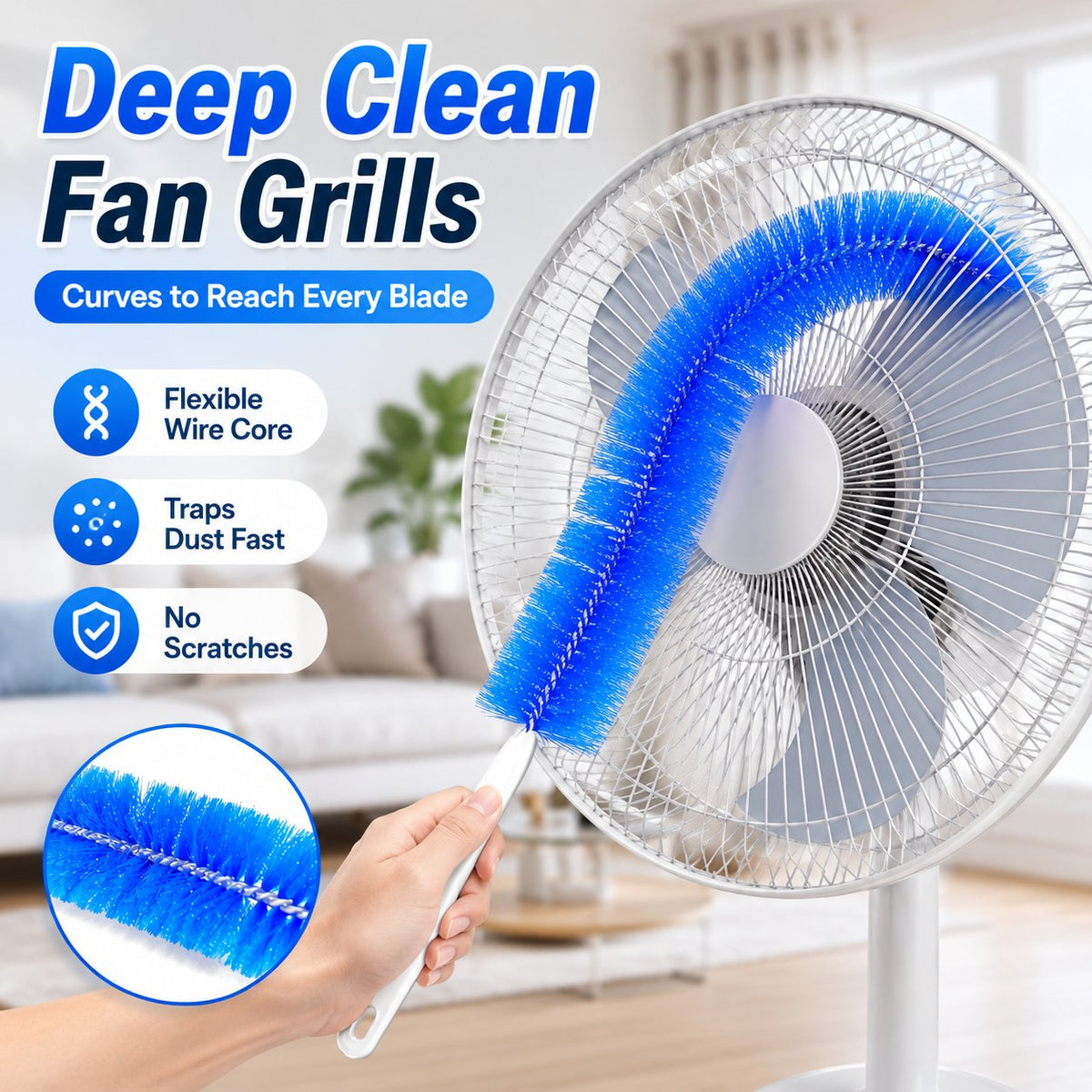 ✨50K+ SOLD! 💧3 Counts Bendable Microfiber Head,Reusable Dust Remover