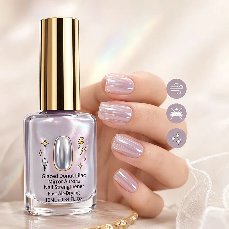 💞80K+ SOLD! ✨ Lilac Glossy Mirror Nail Strengthener