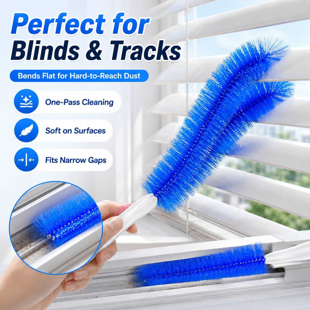 ✨50K+ SOLD! 💧3 Counts Bendable Microfiber Head,Reusable Dust Remover