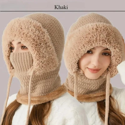 💞90K+ SOLD! ❄️Winter Women’s Plush Hat – 3-in-1 Warm and Cozy Design for Daily Wear