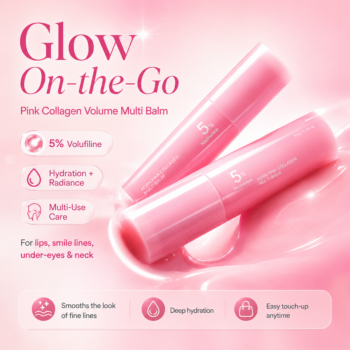 💞50K+ SOLD! ✨Pink Collagen Volume Multi Balm