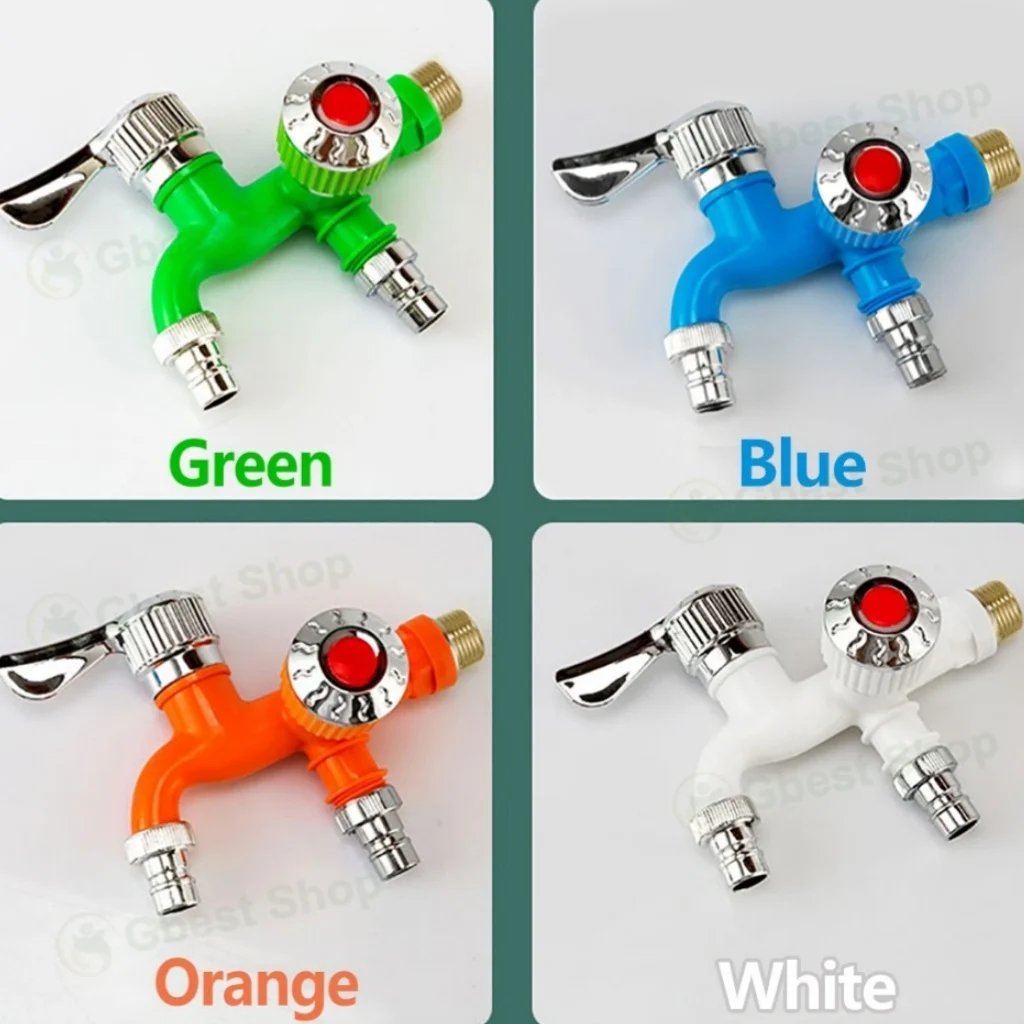 💞50K+ SOLD! Dual Outlet Washing Machine Plastic Faucet, 1 In 2 Out Water Plastic Tap