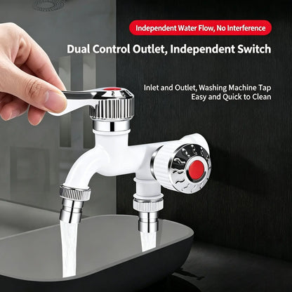 💞50K+ SOLD! Dual Outlet Washing Machine Plastic Faucet, 1 In 2 Out Water Plastic Tap
